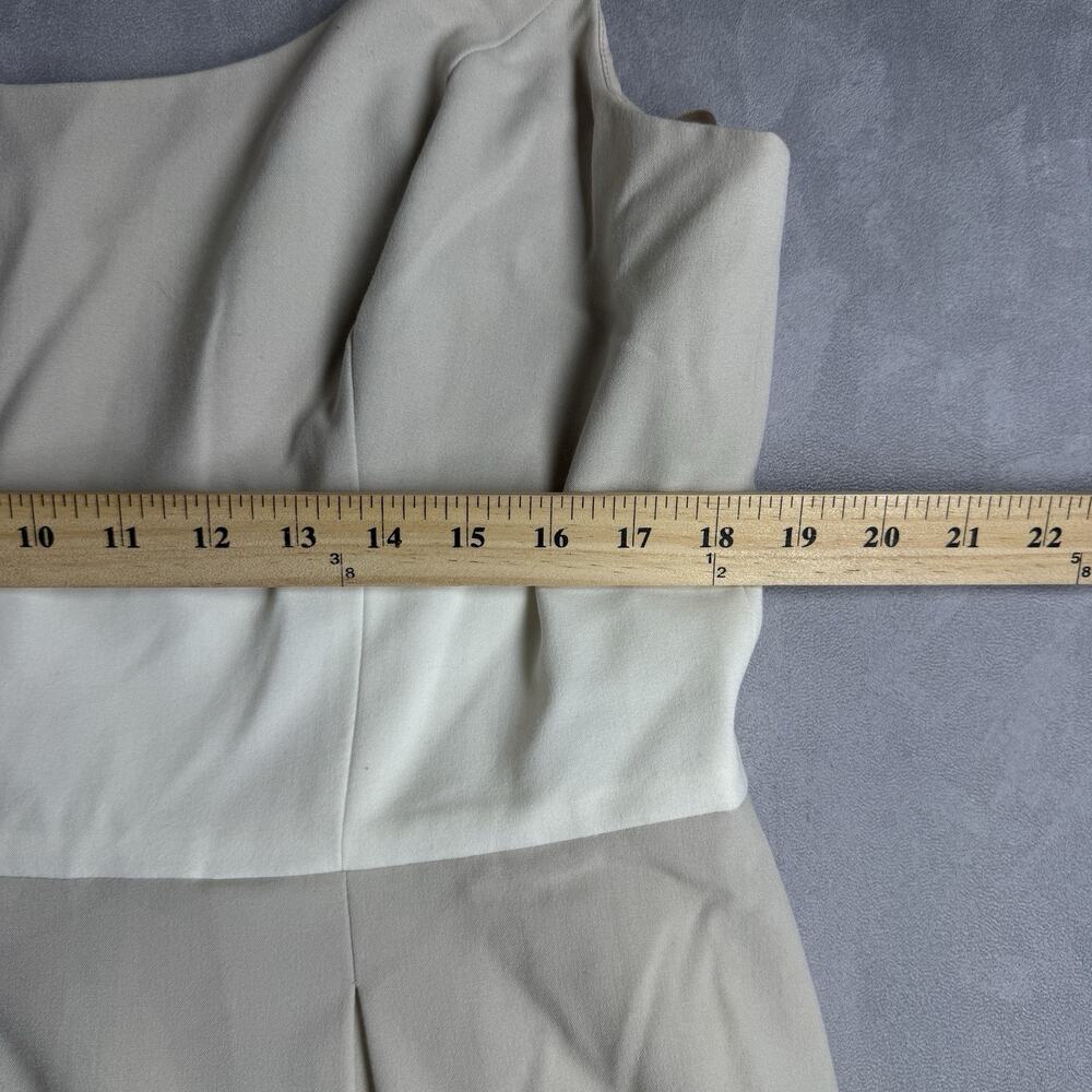 Lauren Ralph Lauren Dress Women 16 Beige White Colorblock Fit & Flare Sleeveless - Picture 5 of 7